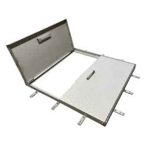 La trappe de sol inox 304L pour accès aux fosses et réseaux. Notre trappe permet d'accéder facilement aux canalisations et aux compteurs d'eau.