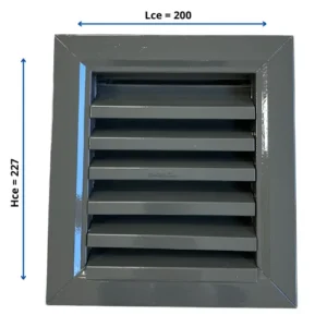 Grille de ventilation aluminium Lce 200mm et Hce 227mm Gris RAL 7022