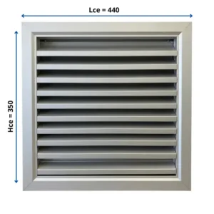 Grille de ventilation aluminium Lce 440 mm et Hce 350 mm Gris aluminium